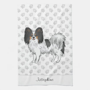 Linge De Cuisine Tricolor Papillon Happy Chien Avec Des Pattes Et N