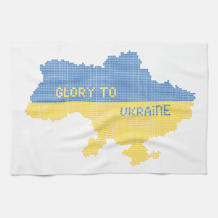 Linge De Cuisine Tricot Ukraine texte de la carte d'Etat Gloire à l