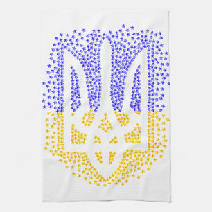 Linge De Cuisine Trident heraldique ukrainien tryzub étoiles disper