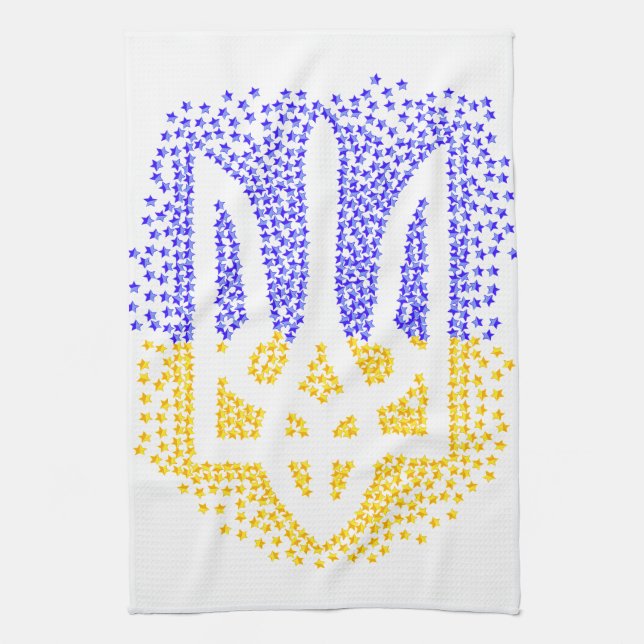 Linge De Cuisine Trident heraldique ukrainien tryzub étoiles disper (Vertical)