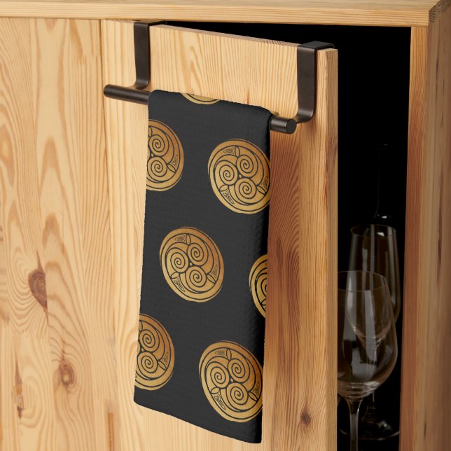 Linge De Cuisine Triple Celtic Knot Swirl Mandala (Pliage en tiers)