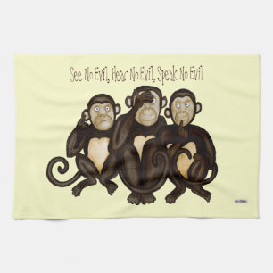 Linge De Cuisine Trois singes sages