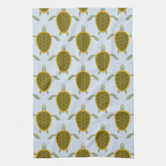 Linge De Cuisine Troupeau de motif de tortues de mer (Vertical)