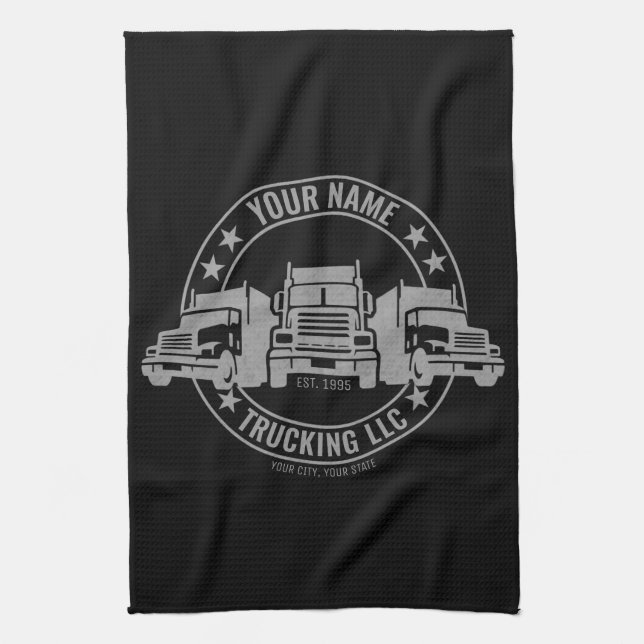 Linge De Cuisine Trucker personnalisé Big Rig Semi Camion Camion (Vertical)