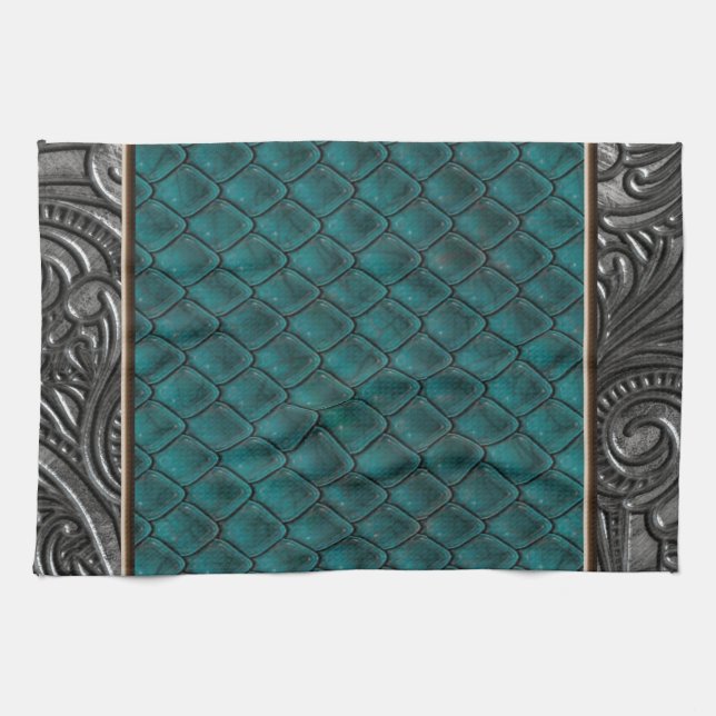 Linge De Cuisine Tueur gothique Teal (Horizontal)