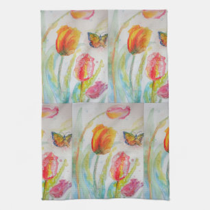 Linge De Cuisine Tulip Aquarelle Tea Towa