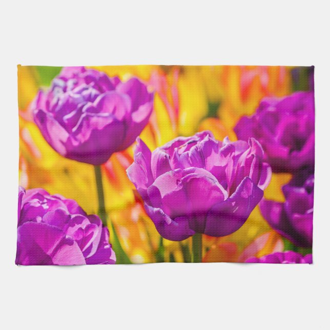Linge De Cuisine Tulipes Enchanter Violet (Horizontal)