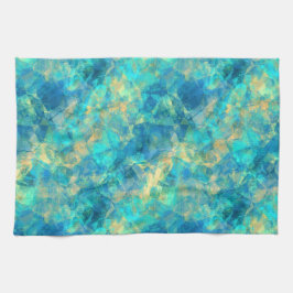 Linge De Cuisine Turquise Crumpled Texture