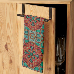 Linge De Cuisine Turquoise Bleu Orange Rouge Vert Bohème Bali Art