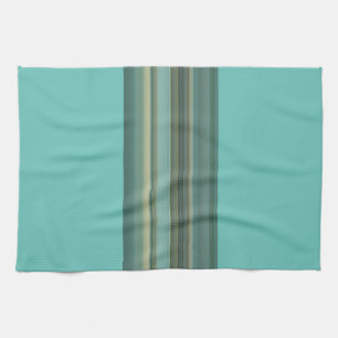 Linge De Cuisine Turquoise clair - Bandes de couleurs inférieures