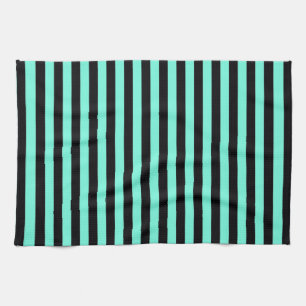 Linge De Cuisine Turquoise classique et Motif en bande noire