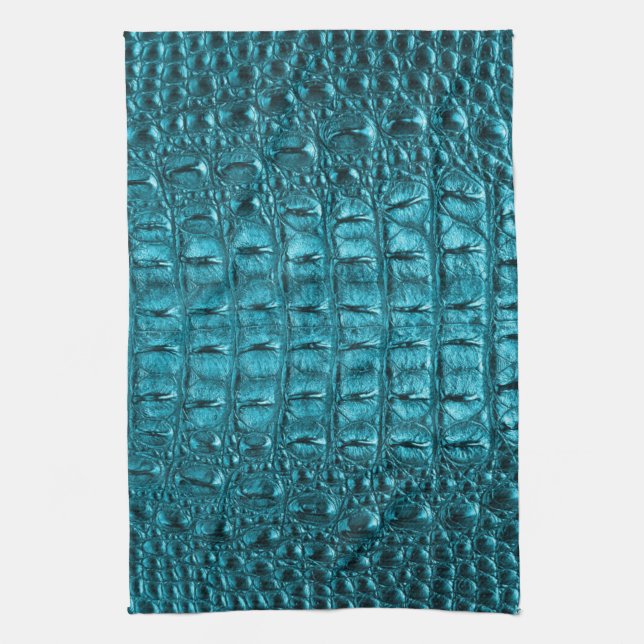 Linge De Cuisine turquoise empreinte d'alligator bleu bleu d'aqua t (Vertical)