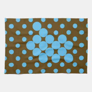 Linge De Cuisine Turquoise et set de table brun de pois