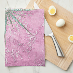 Linge De Cuisine Turquoise flocon de neige violet élégant hiver vin