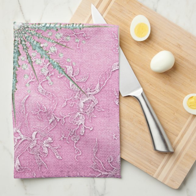 Linge De Cuisine Turquoise flocon de neige violet élégant hiver vin (Quart Plié)