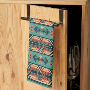 Linge De Cuisine Turquoise Tribale du Sud-Ouest