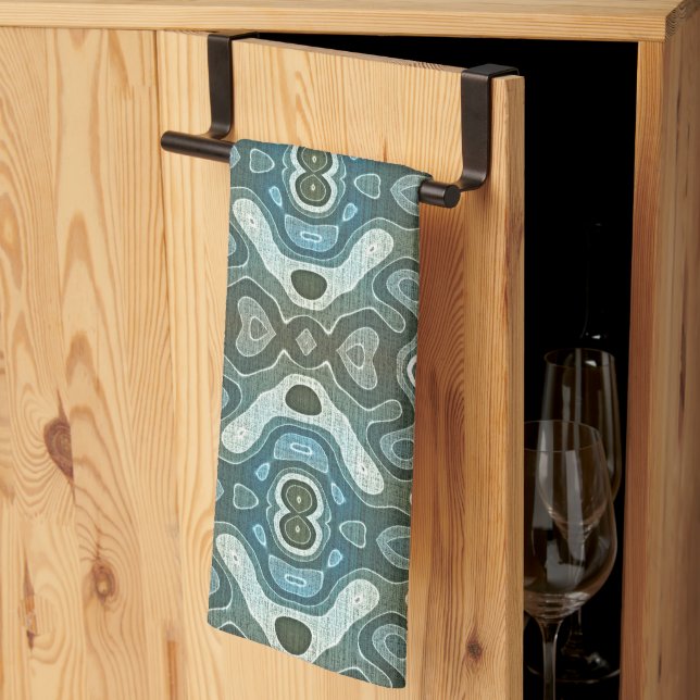 Linge De Cuisine Turquoise Turquoise bleu gris Brown Hip Bohemian A (Pliage en tiers)