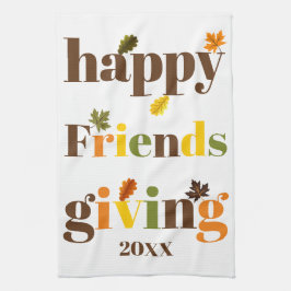 Linge De Cuisine Typographie colorée Happy Friendsgiving fall