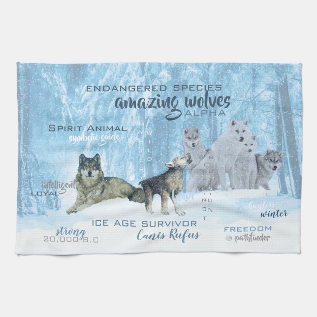 Linge De Cuisine Typographie Extraordinaire des loups | Personnalis (Horizontal)