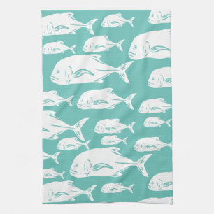 Linge De Cuisine Ulua papio Hawaiian fish school - pêche
