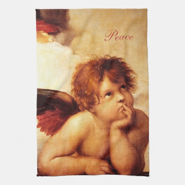 Linge De Cuisine Un ange, coordonnée du Sistine Madonna - Raphael (Vertical)