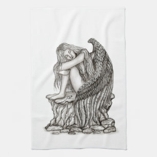 Linge De Cuisine Un ange endormi sur la pierre
