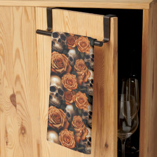 Linge De Cuisine Un crâne et une série Rose 9