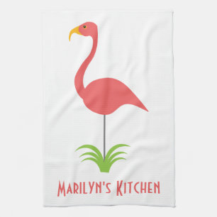 Linge De Cuisine Un Flamant rose rose rétro pour la cuisine