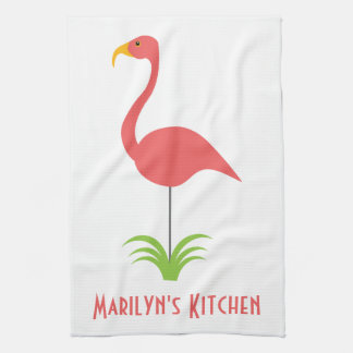 Linge De Cuisine Un Flamant rose rose rétro pour la cuisine