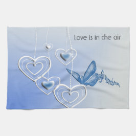 Linge De Cuisine Un papillon et des coeurs
