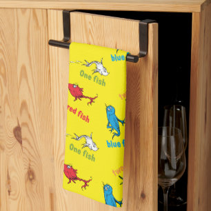 Linge De Cuisine Un Poisson Deux Poissons Motif Jaune