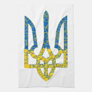 Linge De Cuisine Un trident ukrainien texturé drapeau d'Ukraine cou