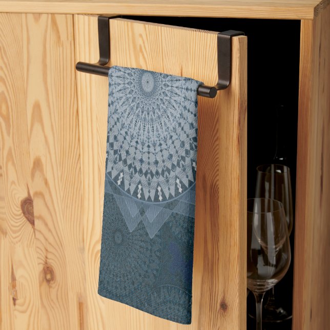 Linge De Cuisine Une initiation du cercle bleu de masse (Pliage en tiers)