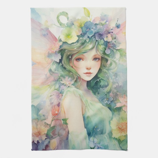 Linge De Cuisine Une jolie fée printanière (Vertical)
