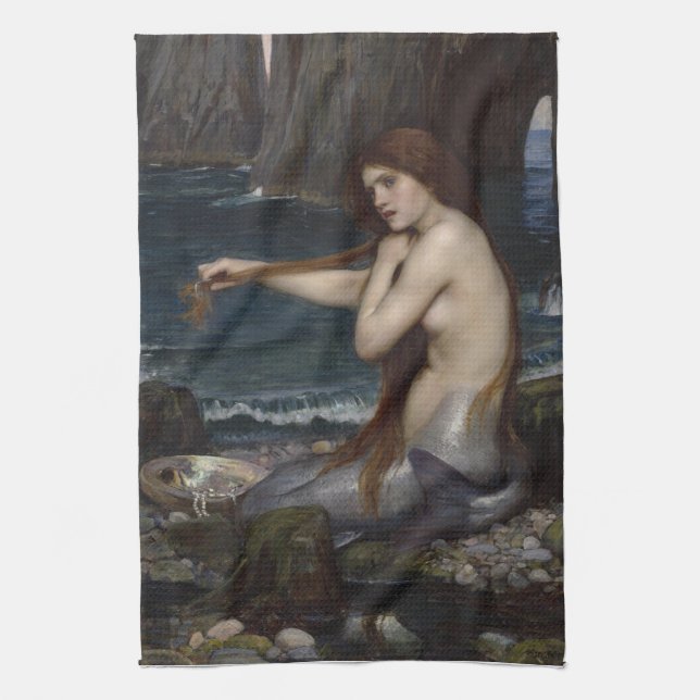 Linge De Cuisine Une sirène par John William Waterhouse (Vertical)