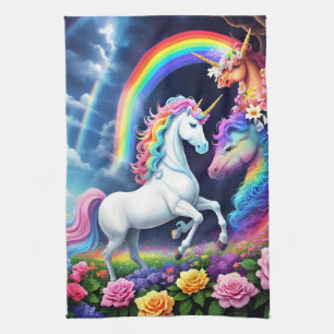 Linge De Cuisine Unicorne arc-en-ciel une