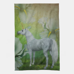 Linge De Cuisine Unicorne Et Fleurs Lys