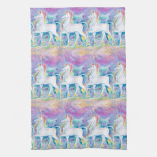 Linge De Cuisine Unicornes aquarelle