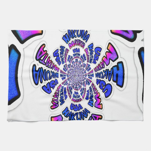 Linge De Cuisine USA Celebration : Lovely Fun Text Dynamic Art (Horizontal)