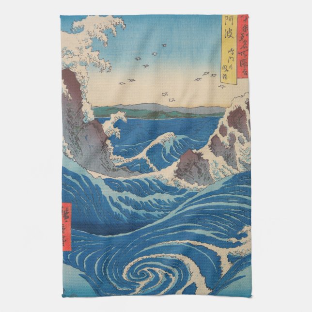 Linge De Cuisine Utagawa Hiroshige - Naruto Whirlpool, province d'A (Vertical)