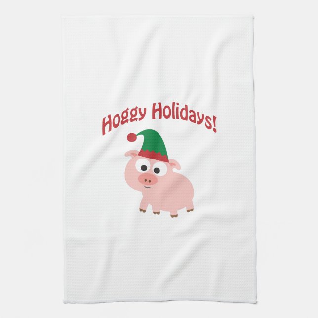 Linge De Cuisine Vacances de Hoggy ! Porc d'Elf (Vertical)