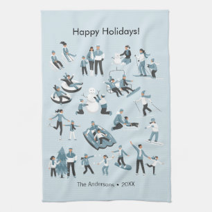 Linge De Cuisine Vacances de Noël en famille d'hiver