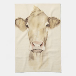 Linge De Cuisine Vache aux animaux   de grange d'aquarelle