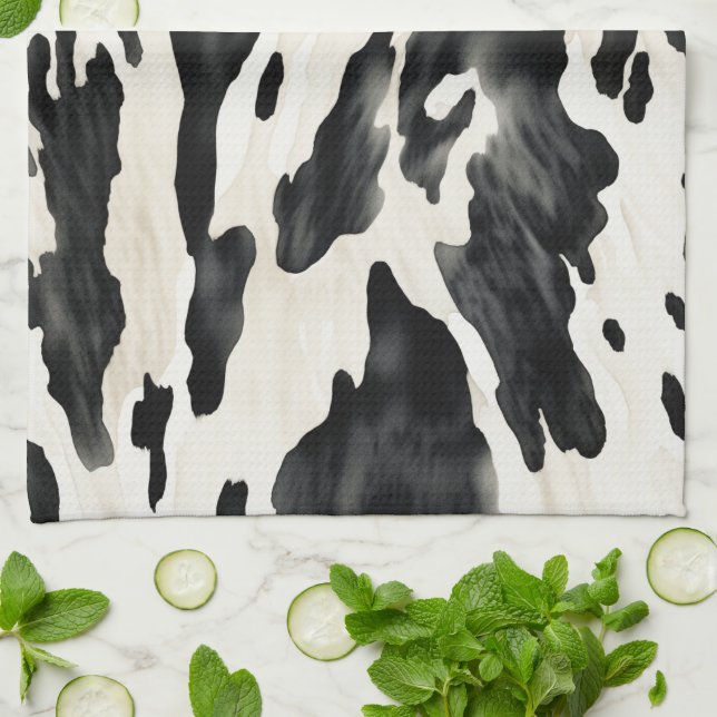 Linge De Cuisine Vache de ferme occidentale (Plié)