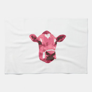 Linge De Cuisine Vache rose