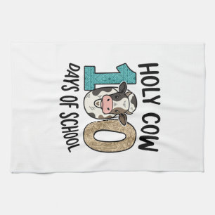 Linge De Cuisine Vache sacrée 100 jours d'école Vintage T-shirt de