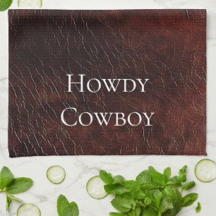 Linge De Cuisine Vachette en cuir Brown Faux Sud-Ouest