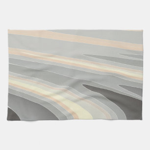 Linge De Cuisine vagues rose gris jaune