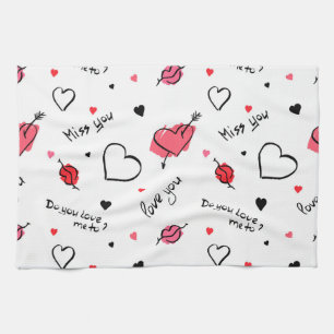 Linge De Cuisine Valentine's Hearts Arrow sans couture