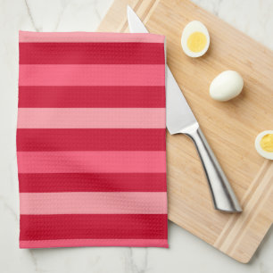 Linge De Cuisine Valentines rayures rouge et rose